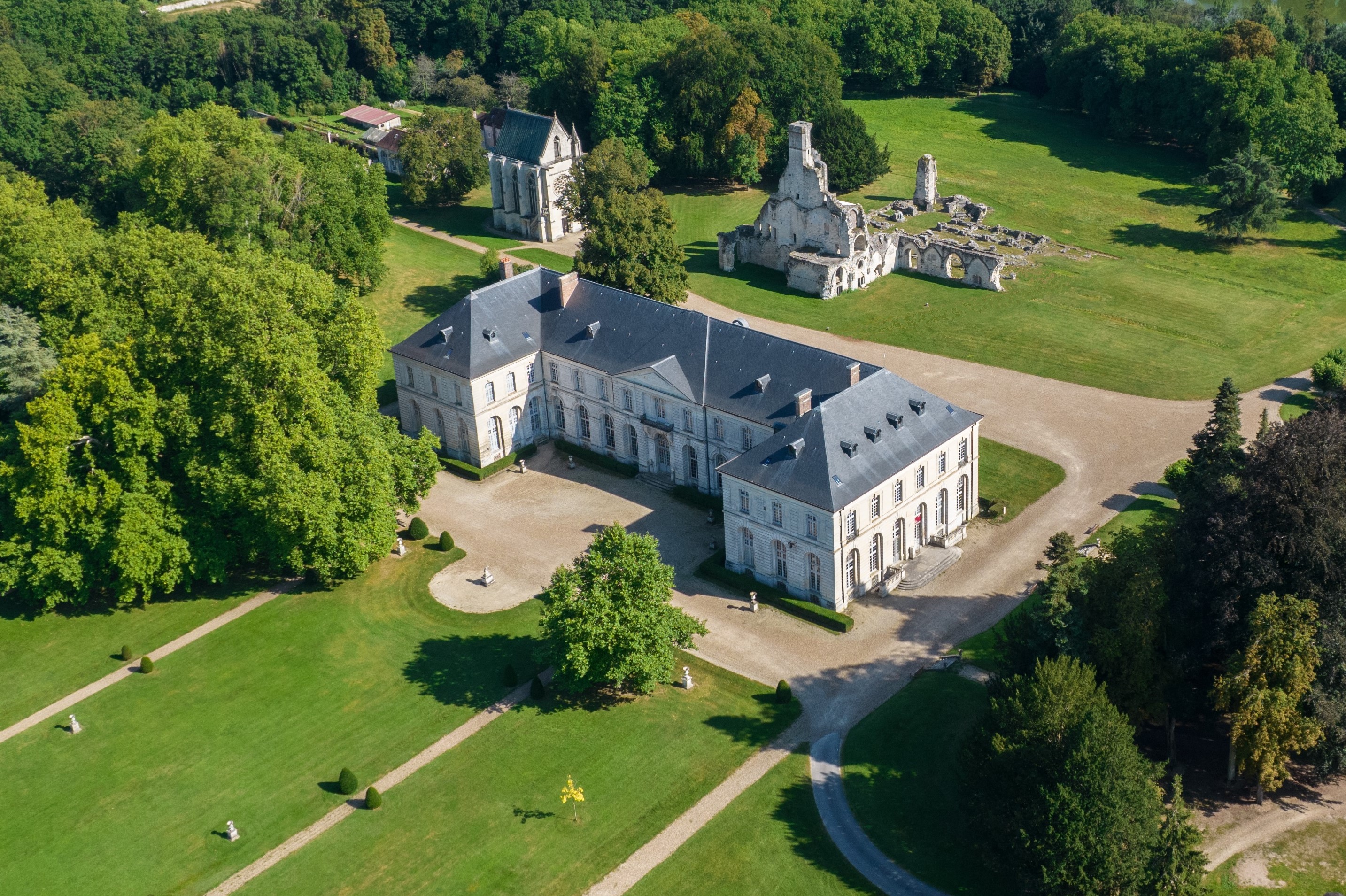 Domaine Chaalis vue aérienne