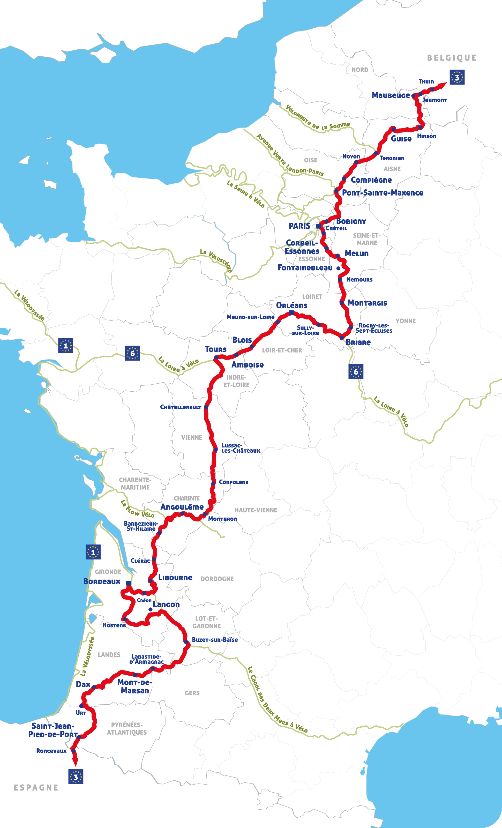 Les itinéraires connectés à La Scandibérique