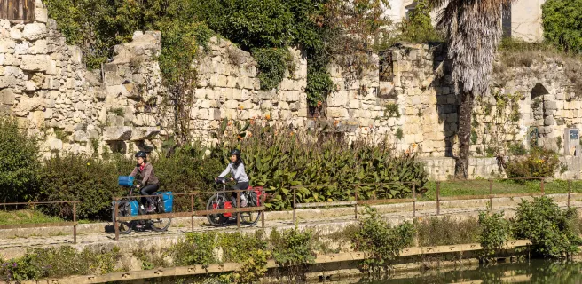 Cyclistes Scandibérique arrivé Nérac