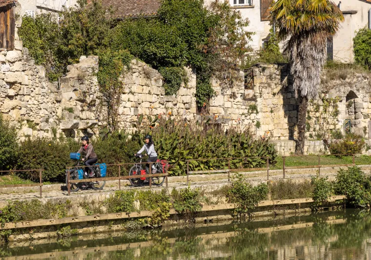 Cyclistes Scandibérique arrivé Nérac